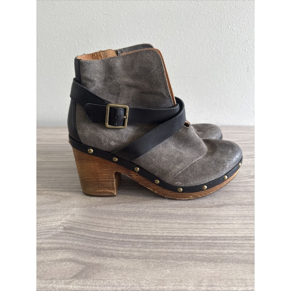Korks By Kork Ease Boots Womens 9 M Tea Casual Ankle Bootie Grey Leather Casual
